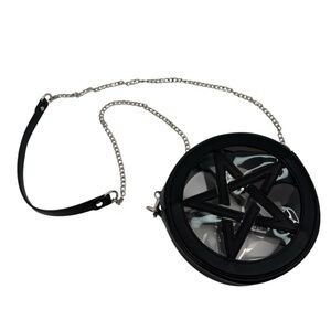 Dolls Kill Crossbody Endless Night Pentagram Widow Purse Black